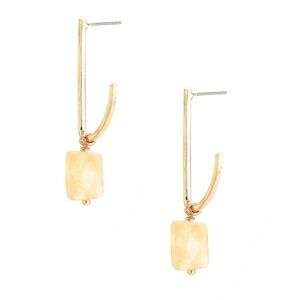 Antique gold natural stone earrings